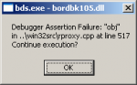Delphi - debugger crash